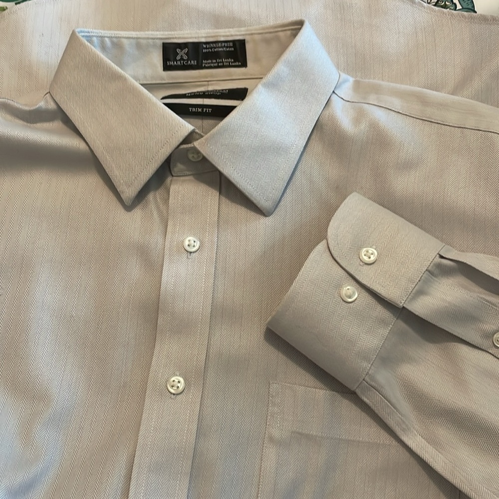 NORDSTROM Men’s Shop Dress Shirt, Gray Neck 16, Sleeve 36/37